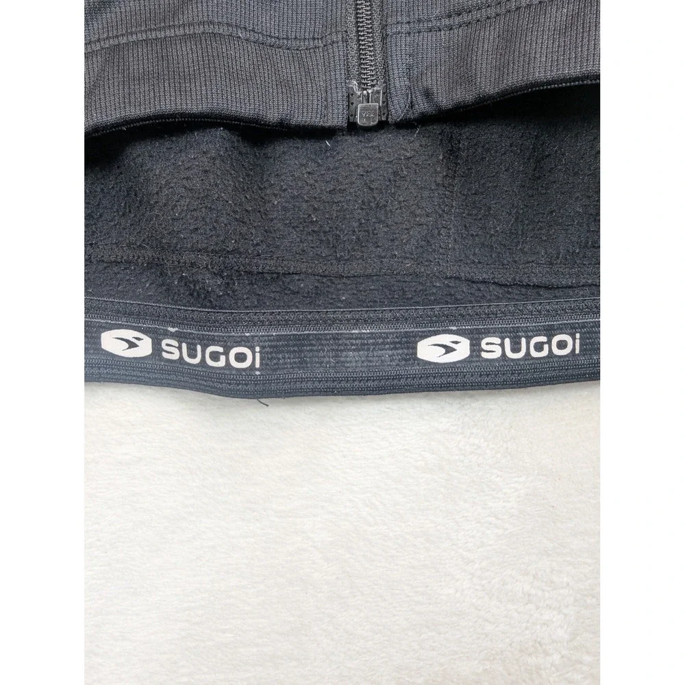 SUGOI Hotshot 3 Cycling Jersey Mens M Full Zip Long Sleeve Blue Black Pockets